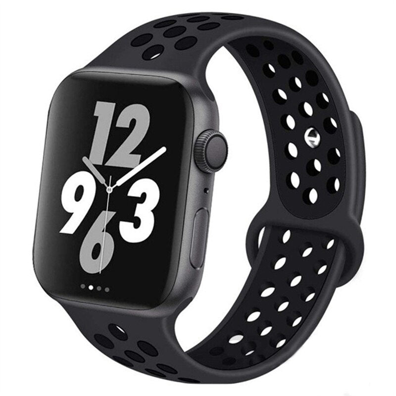 Sport Silicone Strap for Apple Watch Black Coal Black / 38mm-40mm-41mm SM - Simply Eccentric