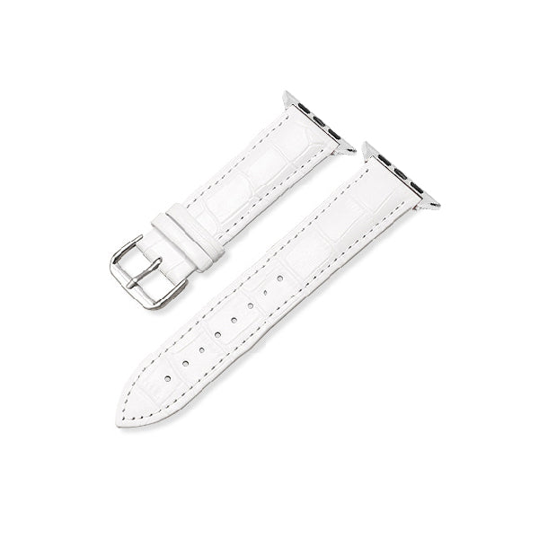 Leather Crocodile Strap for Apple Watch White / For 38MM or 40MM or 41MM - Simply Eccentric