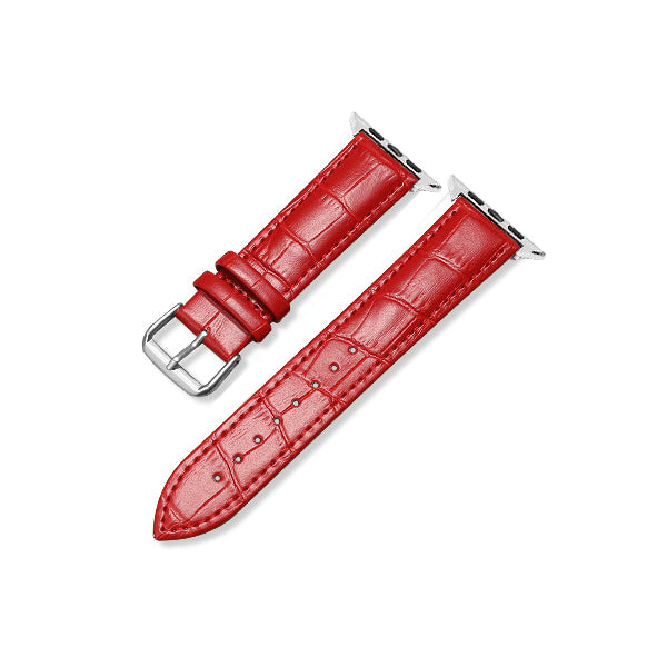 Leather Crocodile Strap for Apple Watch Red / For 38MM or 40MM or 41MM - Simply Eccentric