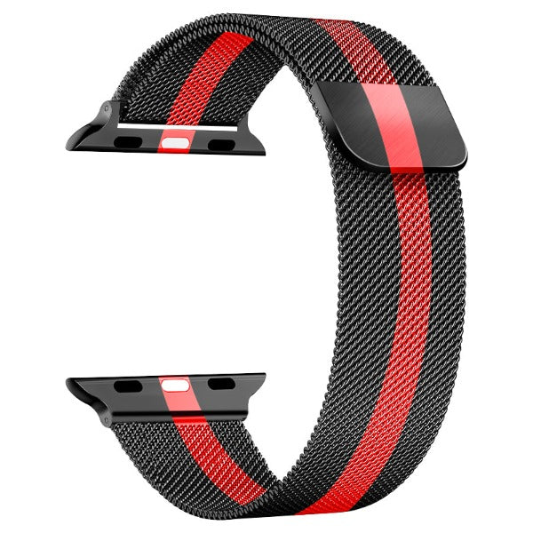 Magnetic Clasp Milanese Strap for Apple Watch Black and Red / For 38MM or 40MM or 41MM - Simply Eccentric