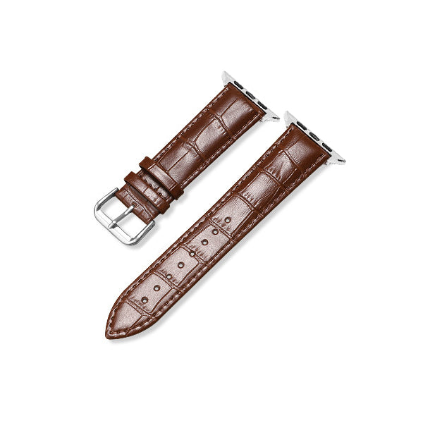 Leather Crocodile Strap for Apple Watch Navy Brown / For 38MM or 40MM or 41MM - Simply Eccentric
