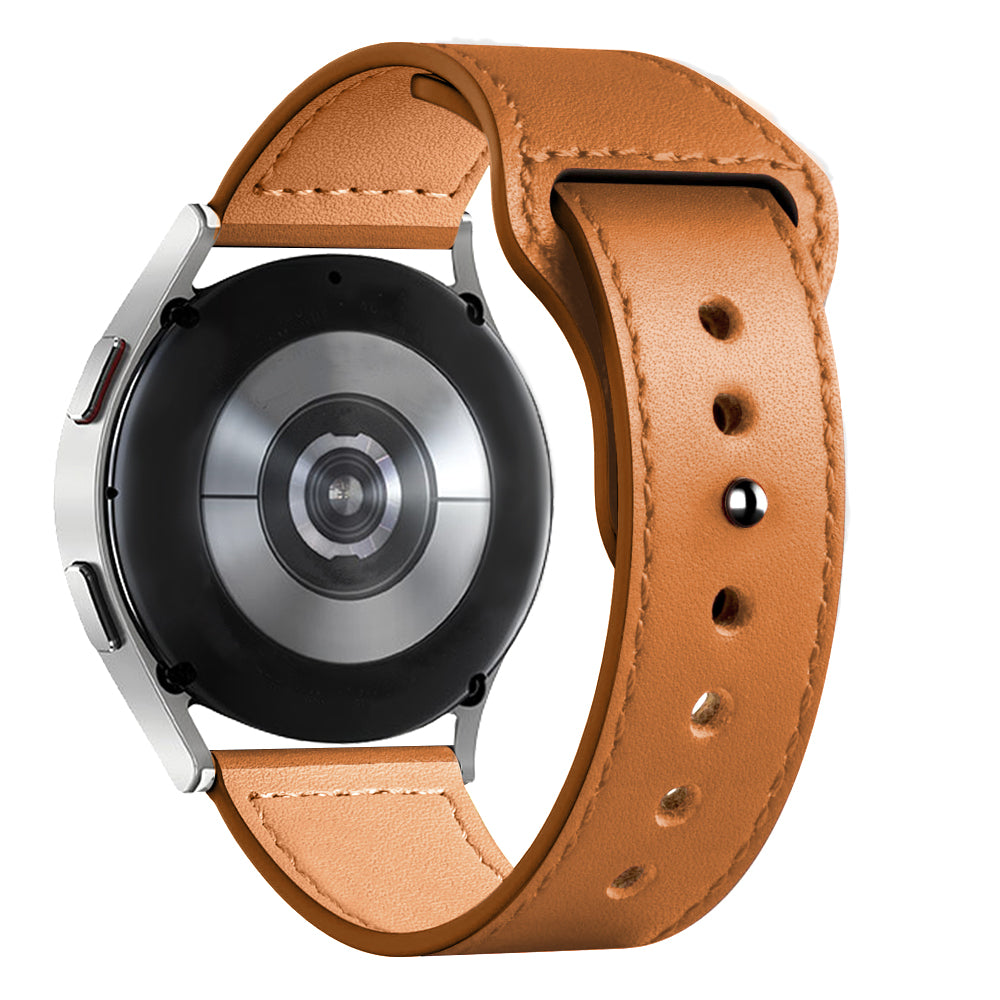 Leather Pin-and-Tuck Strap for Samsung Galaxy Watch Brown / 20MM - Simply Eccentric