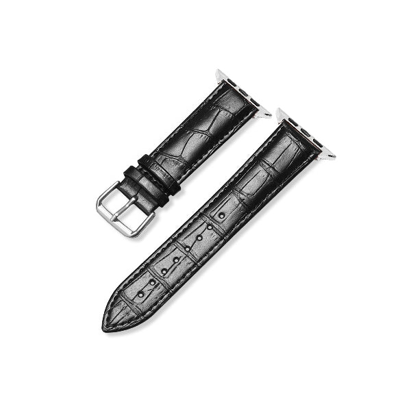 Leather Crocodile Strap for Apple Watch Black / For 38MM or 40MM or 41MM - Simply Eccentric
