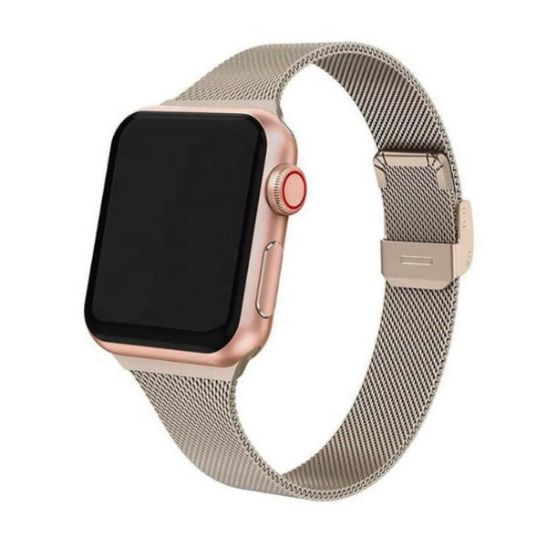 Thin Milanese Strap For Apple Watch Champagne Gold / For 38MM or 40MM or 41MM - Simply Eccentric