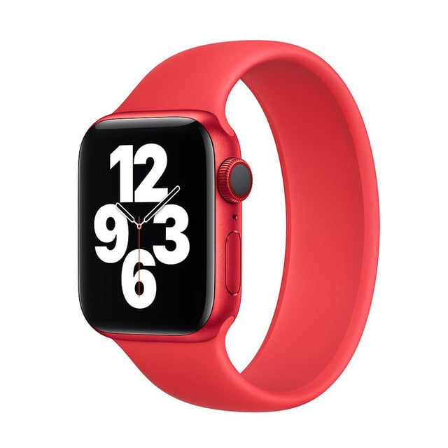 Solo Loop Silicone Strap For Apple Watch Red / For 38MM or 40MM or 41MM / S 130-150mm - Simply Eccentric