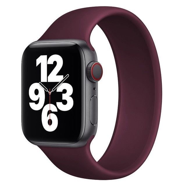 Solo Loop Silicone Strap For Apple Watch Wine Red / For 38MM or 40MM or 41MM / S 130-150mm - Simply Eccentric