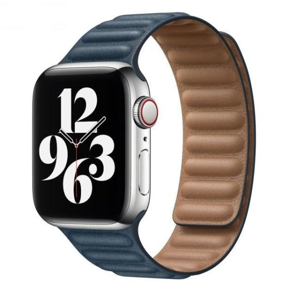 Leather Link Magnetic Strap For Apple Watch Dark Blue / For 38mm or 40mm or 41mm - Simply Eccentric