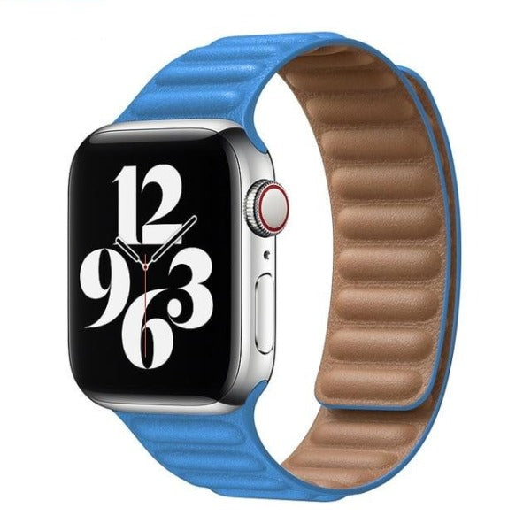 Leather Link Magnetic Strap For Apple Watch Blue / For 38mm or 40mm or 41mm - Simply Eccentric
