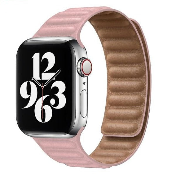 Leather Link Magnetic Strap For Apple Watch Pink / For 38mm or 40mm or 41mm - Simply Eccentric