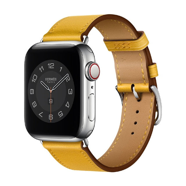 Leather Strap With Buckle For Apple Watch Yellow / For 38MM or 40MM or 41MM - Simply Eccentric