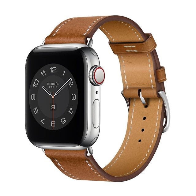 Leather Strap With Buckle For Apple Watch Brown / For 38MM or 40MM or 41MM - Simply Eccentric