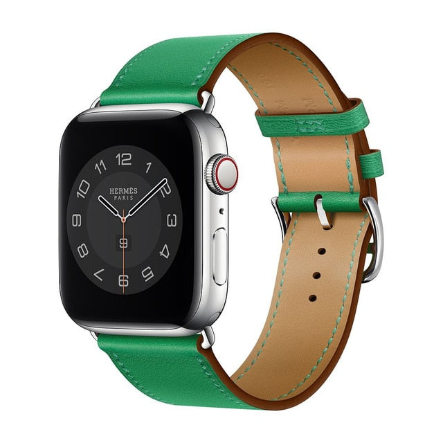 Leather Strap With Buckle For Apple Watch Green / For 38MM or 40MM or 41MM - Simply Eccentric