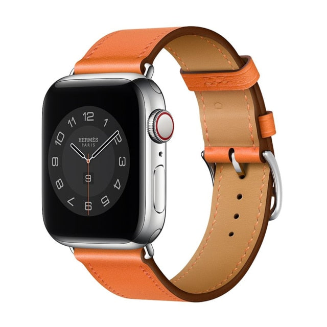 Leather Strap With Buckle For Apple Watch Orange / For 38MM or 40MM or 41MM - Simply Eccentric