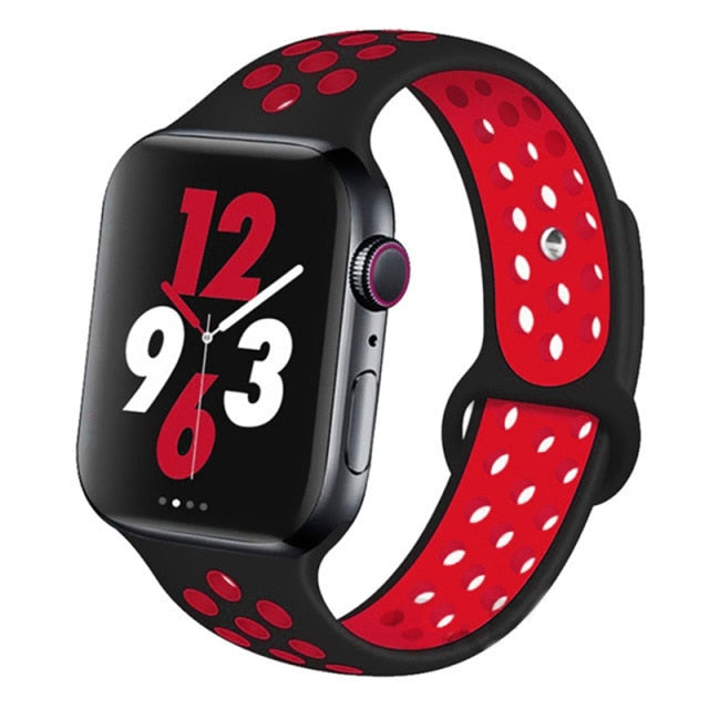 Sport Silicone Strap for Apple Watch Black Red / 38mm-40mm-41mm SM - Simply Eccentric