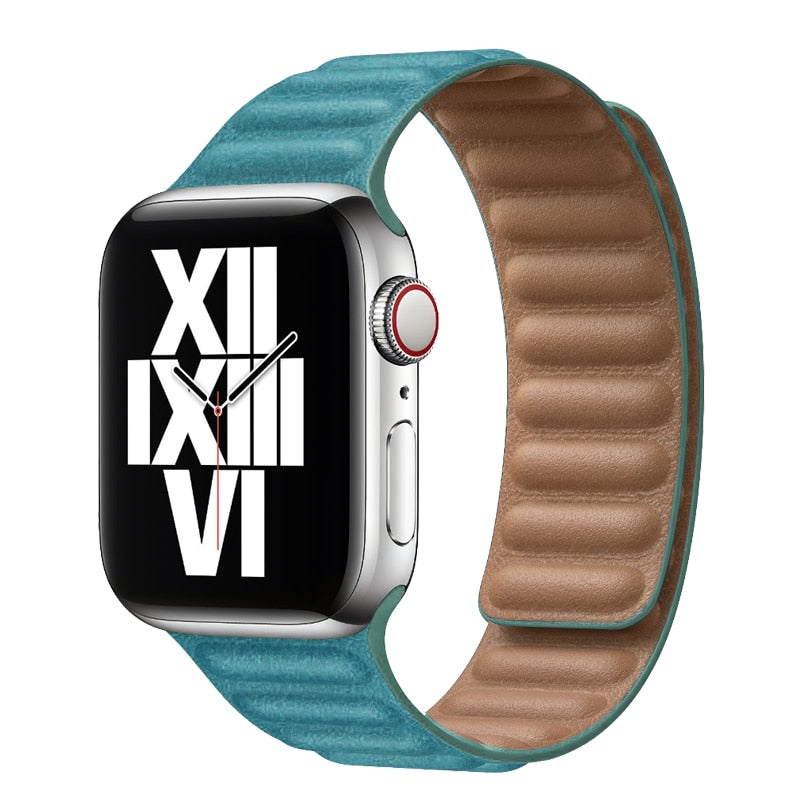 Leather Link Magnetic Strap For Apple Watch Baltic Blue / For 38mm or 40mm or 41mm - Simply Eccentric